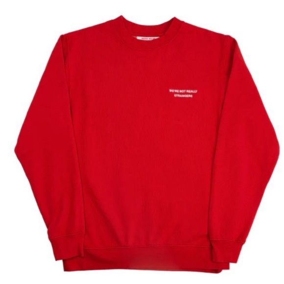 WNRS Red White Crew Neck Pullover Large Sweater - Picture 1 of 7